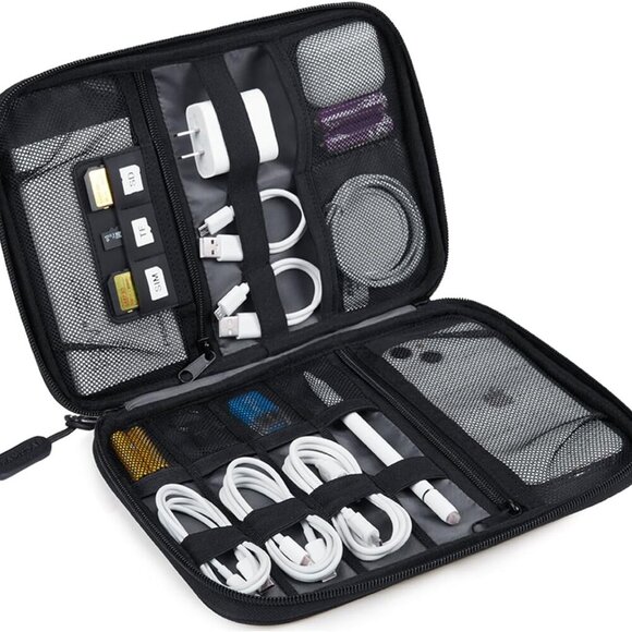 Electronics Organizer Travel Case, Small Cable Organizer Bag for Essentials, Tec